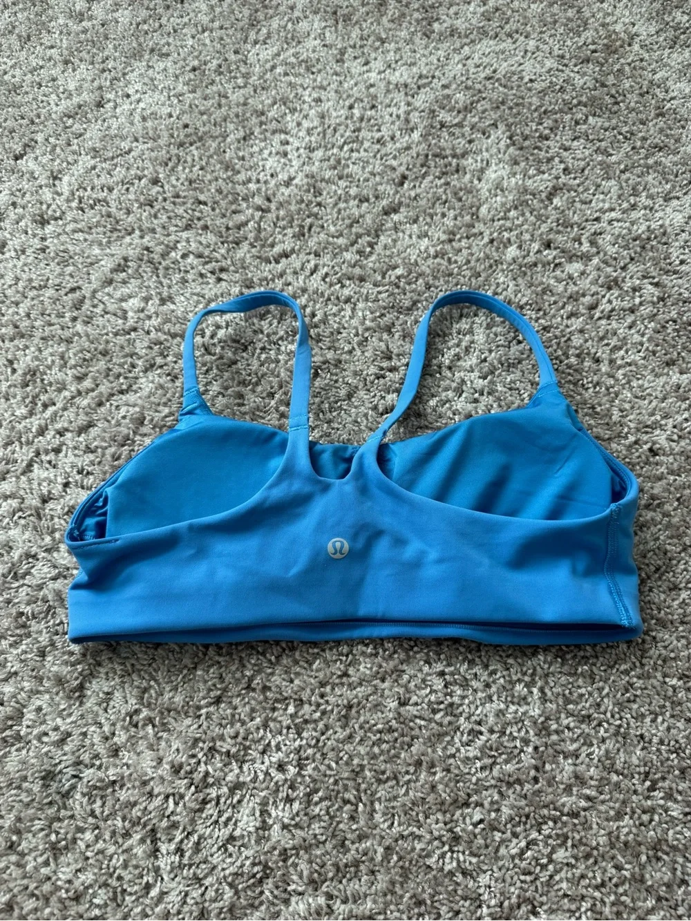 Lululemon Wunder Train Strappy Racer Sports Bra A/B - Pool Party Blue Size 10 - Picture 5 of 6